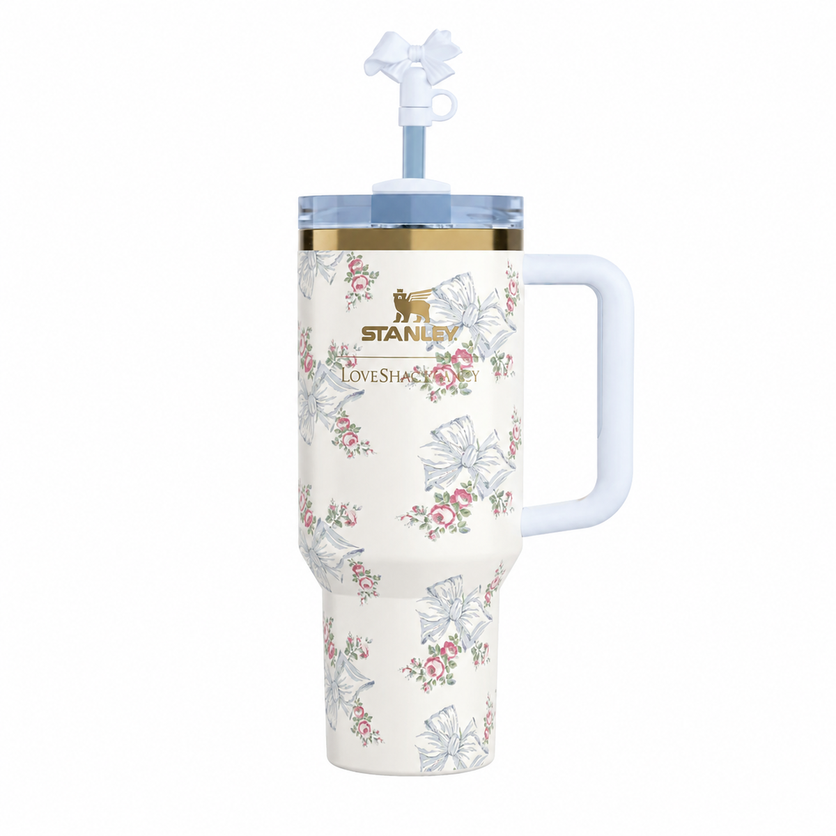 STANLEY X LOVE SHACK FANCY TUMBLER QUENCHER 40OZ - BEAUX BLUE (GIFT BOX)