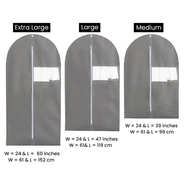 Dust Proof Non-woven Zipper Clothes Cover Bags (Black)