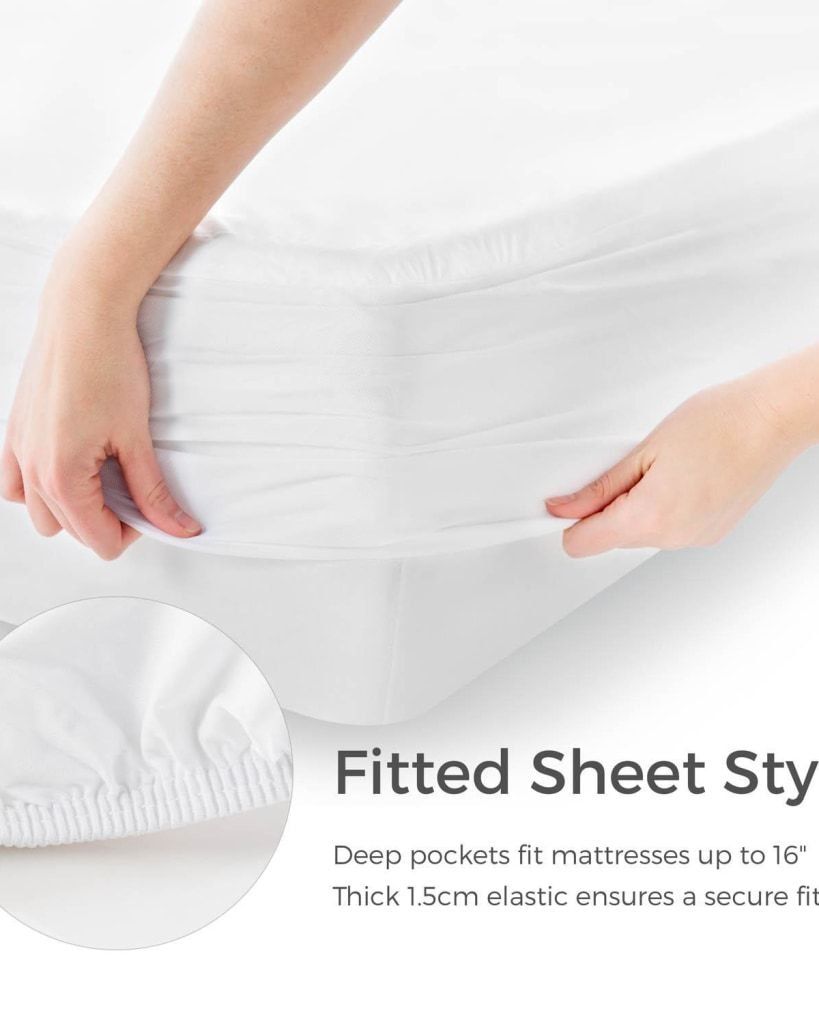 Terry Towel Waterproof Mattress Protector With Elastic Fitting – Yellow