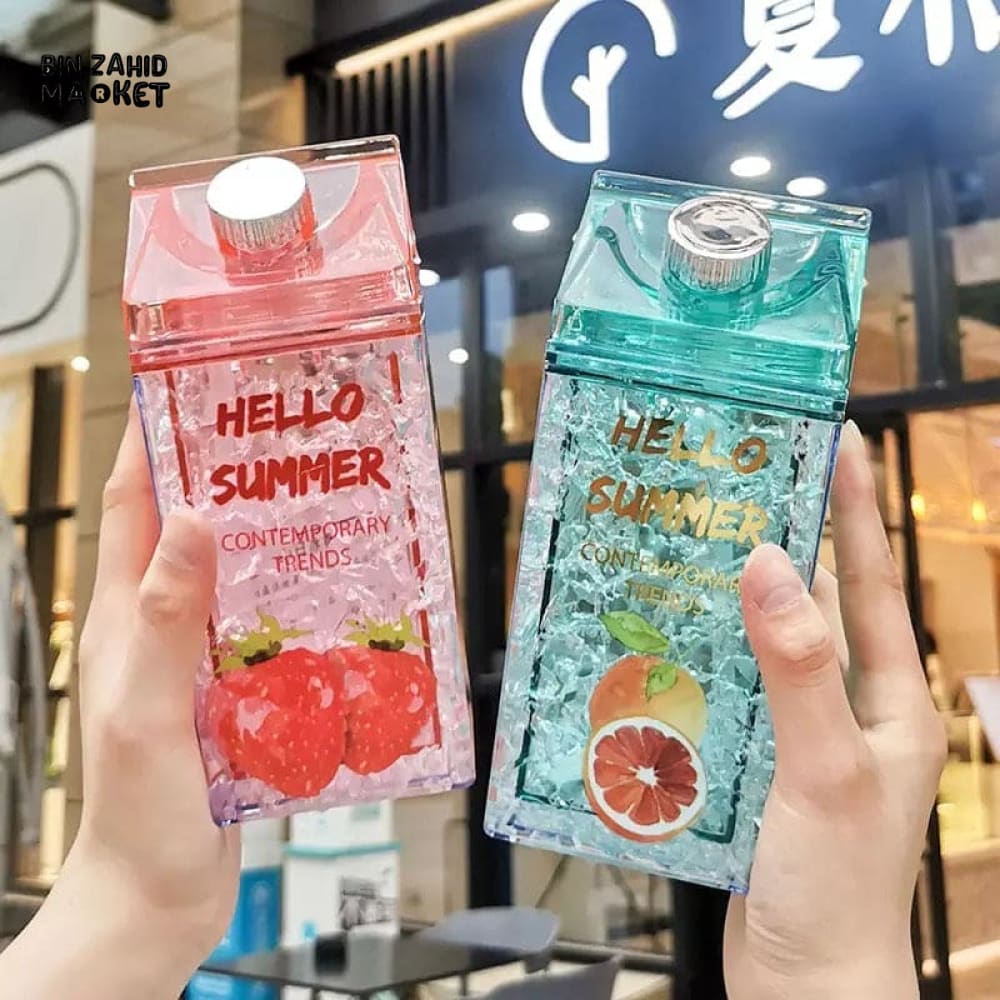 HELLO SUMMER DOUBLE STRAW WATER BOTTLE