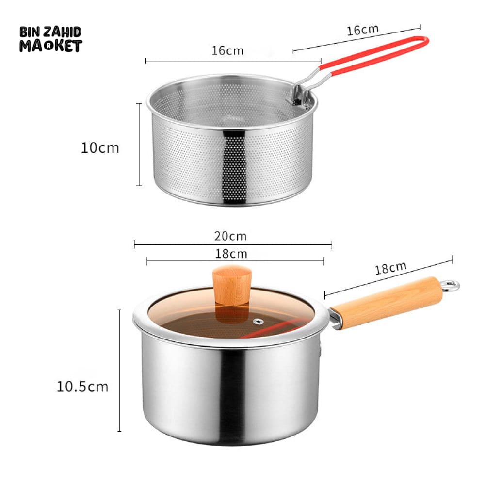 PREMIUM STAINLESS STEEL FRYER COOKING POT