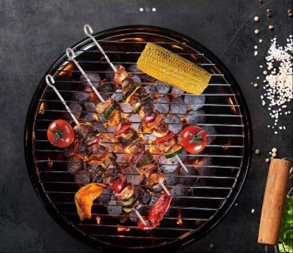 10 PIECES  PREMIUM STAINLESS STEEL BARBECUE SKEWERS SET