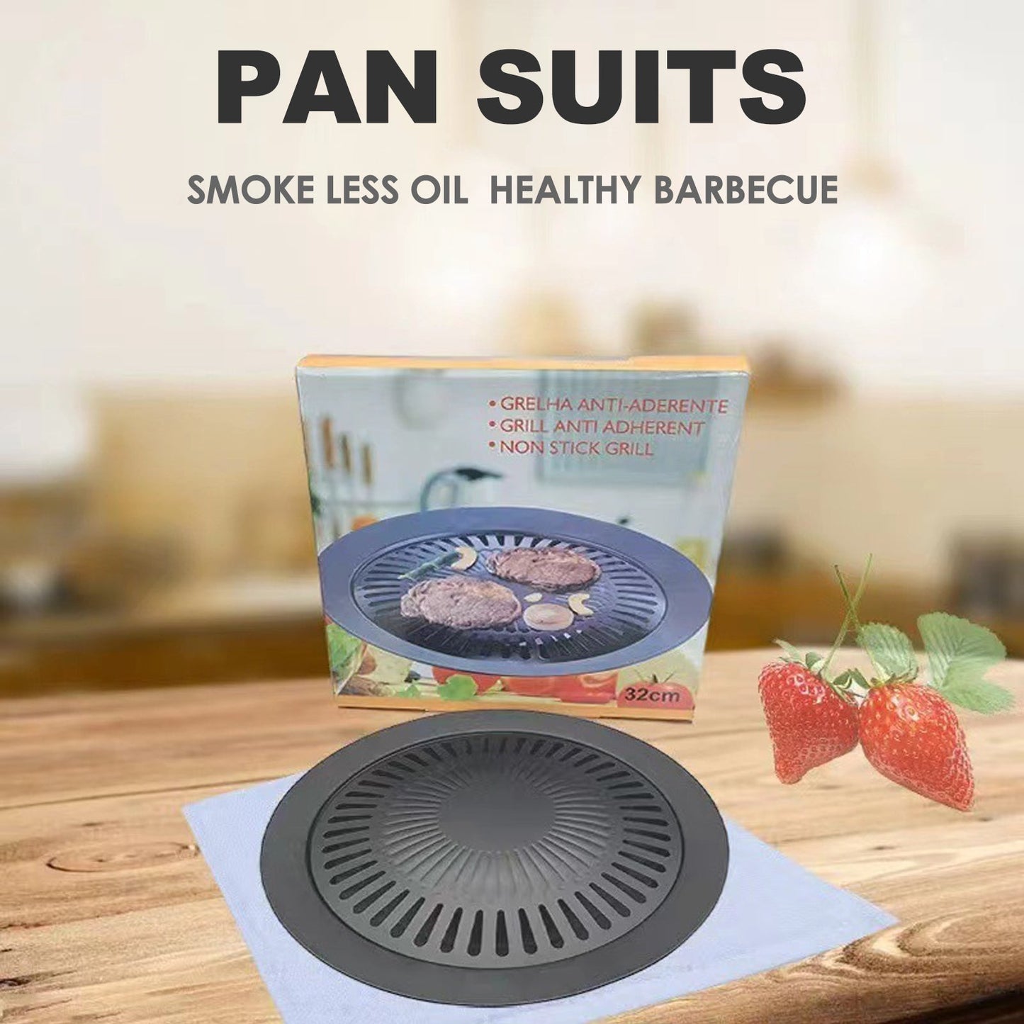 SMOKELESS INDOOR BBQ GRILL PAN FOR STOVE