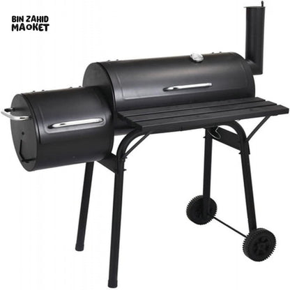 2 IN 1 BBQ SMOKER CHARCOAL GRILL ROASTER PORTABLE OUTDOOR BARBECUE FOR CAMPING GARDEN