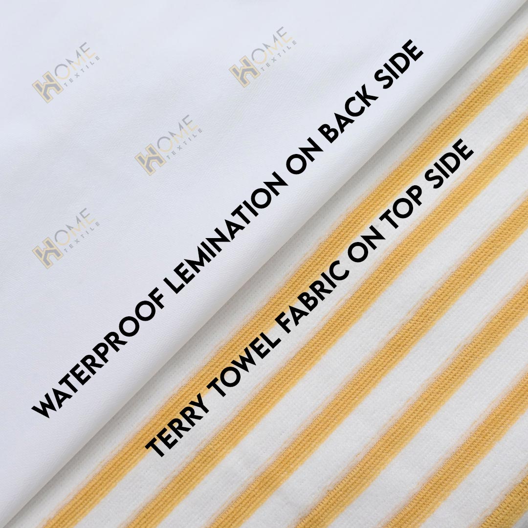 Terry Towel Waterproof Mattress Protector With Elastic Fitting – Yellow