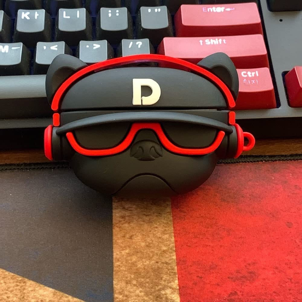 Black & Red Cool Dog AirPods Cover