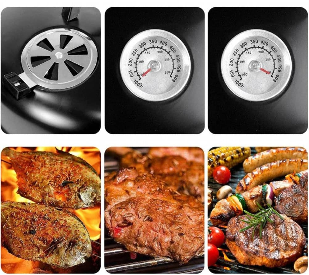 3-IN-1 VERTICAL CHARCOAL SMOKER BBQ GRILL 16 INCH SEPARABLE COMBO