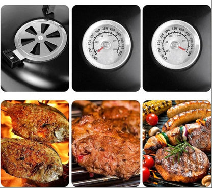3-IN-1 VERTICAL CHARCOAL SMOKER BBQ GRILL 16 INCH SEPARABLE COMBO
