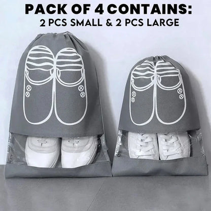 Non-Woven Dustproof Drawstring Bag / Travel Shoe Storage Pouches