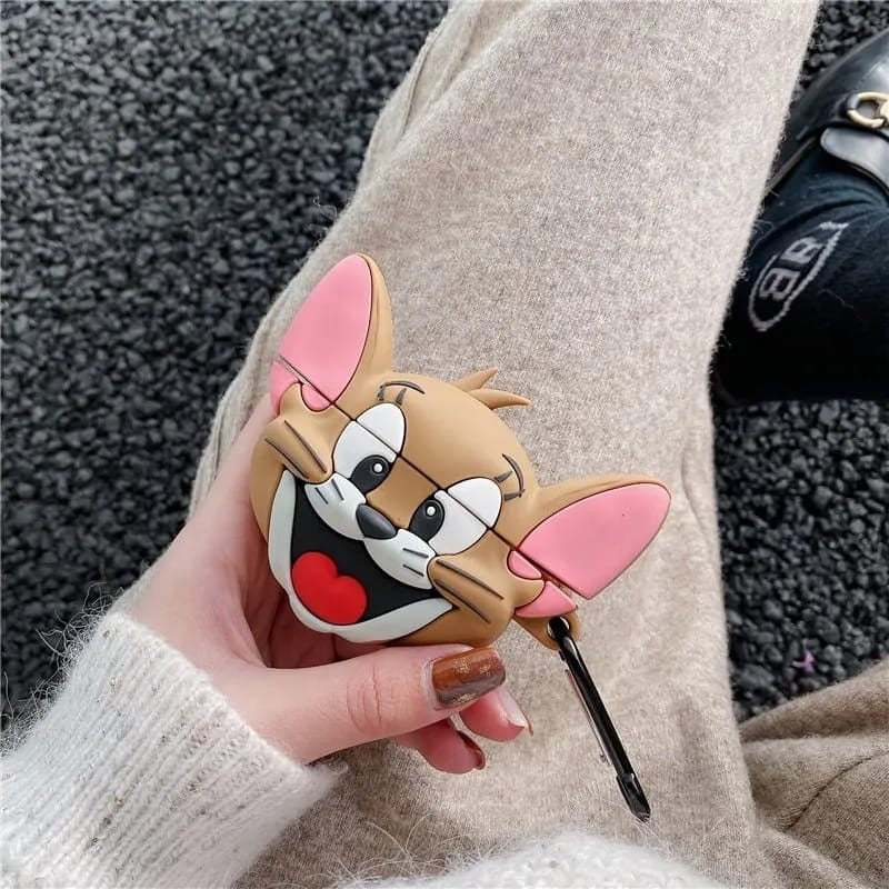 Brown Cartoon Mouse AirPods Cover