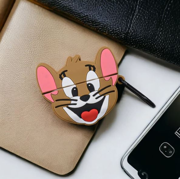 Brown Cartoon Mouse AirPods Cover