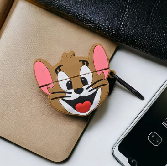 Brown Cartoon Mouse AirPods Cover