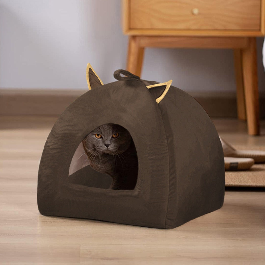 Soft Velvet Stuff Dome Shaped Portable House For Pets