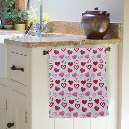 Heart Printed Luxury 100% Cotton Kitchen Towel – (19″ x 29″)