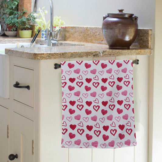 Heart Printed Luxury 100% Cotton Kitchen Towel – (19″ x 29″)