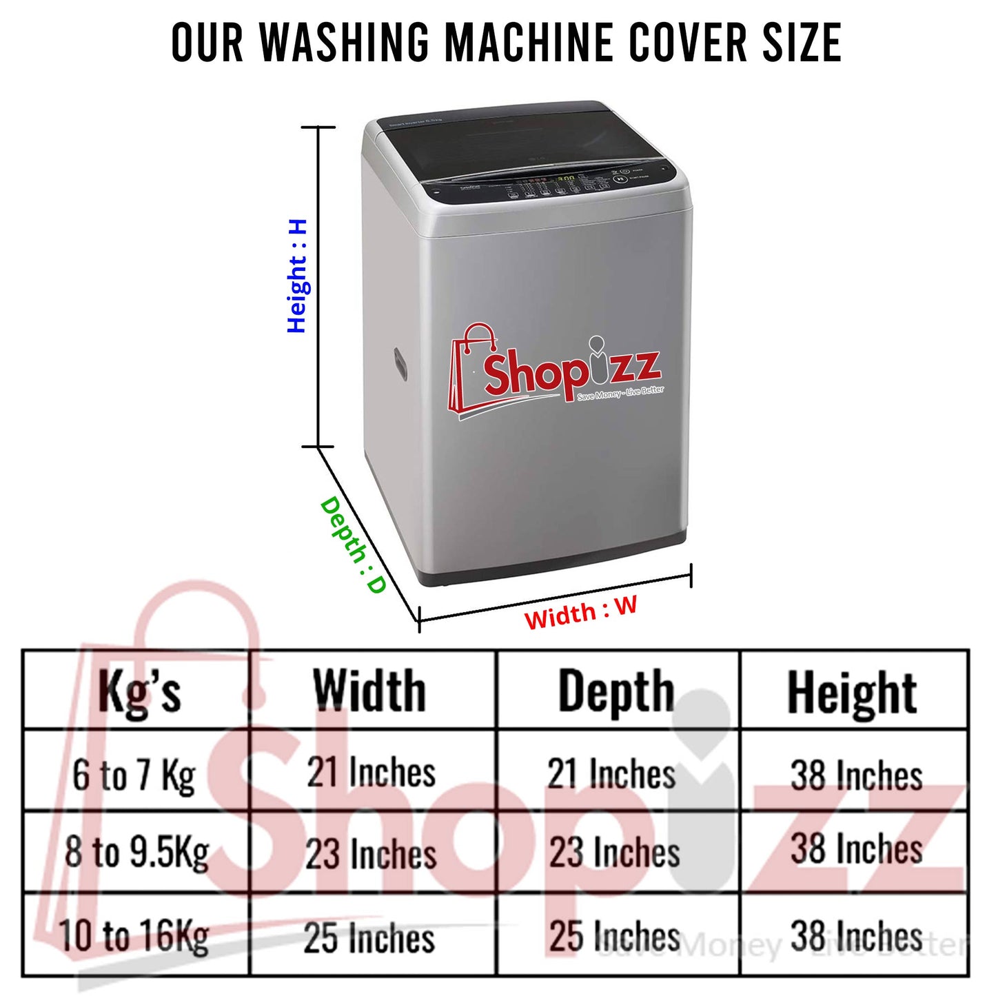 Waterproof, Dust Proof, Heat Proof, Rust Proof Parachute Washing Machine Cover Top loaded