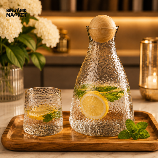 AMBER GOLD 7 PIECES DECANTER SET – LUXURY GIFT BOX