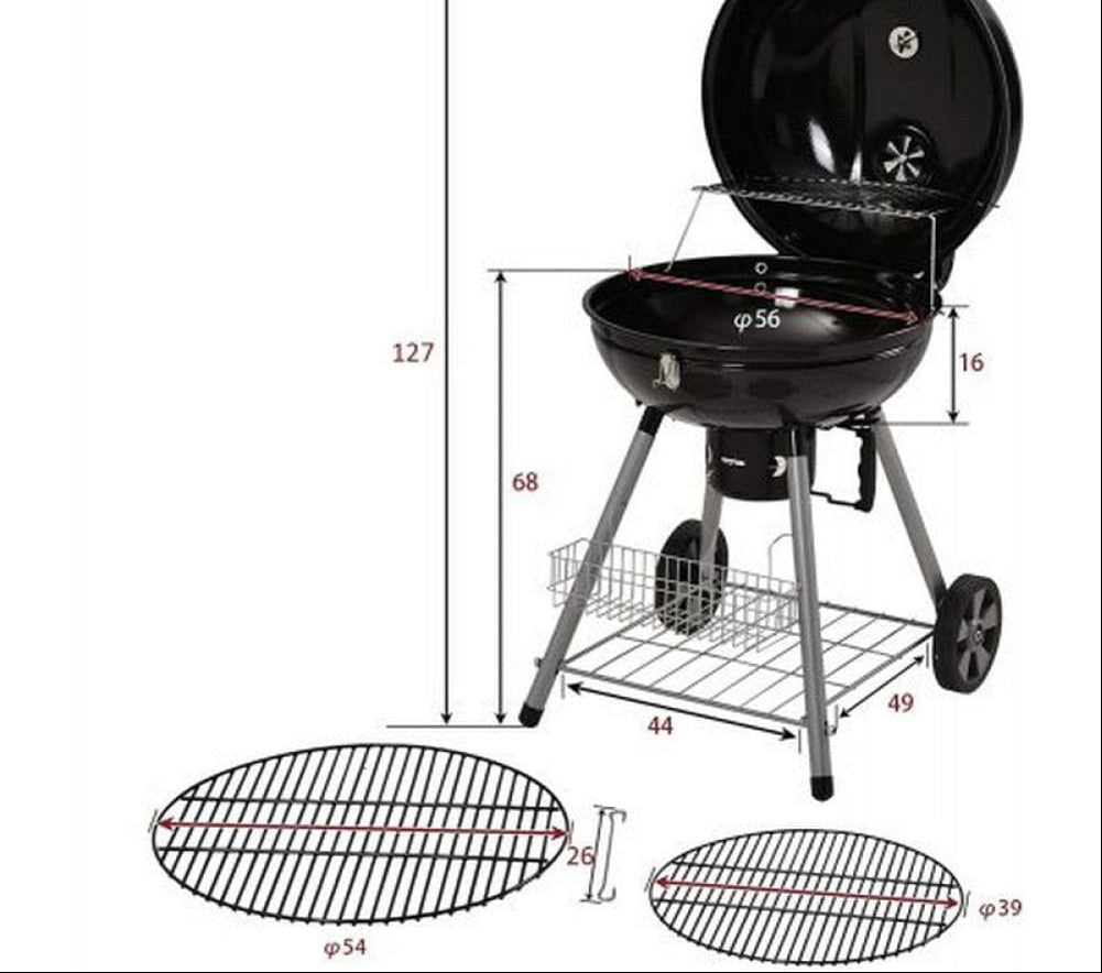 CHARCOAL KETTLE BBQ GRILL 22.5 INCH WITH LID PORTABLE OUTDOOR BBQ GRILL FOR PICNIC CAMPING TERRACE GARDEN