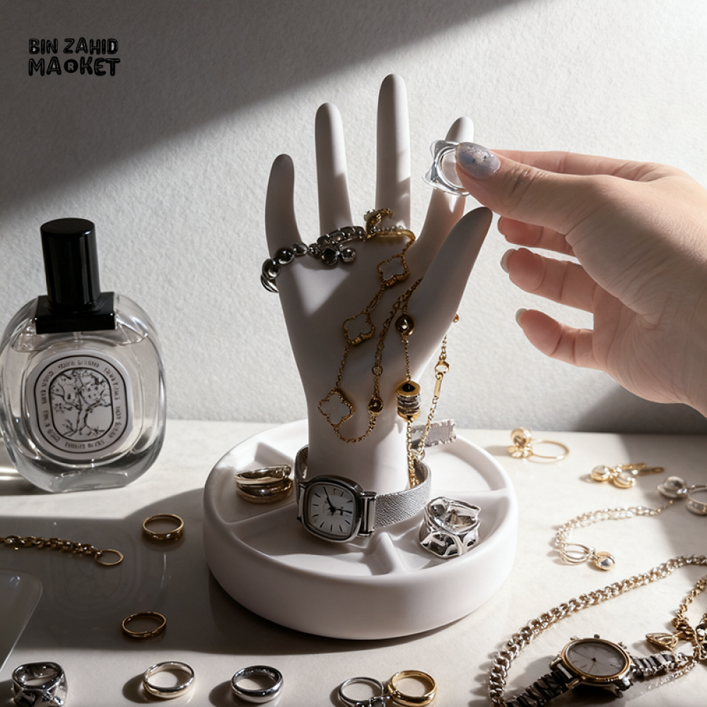 CREATIVE HAND SHAPE JEWELRY STORAGE STAND DECOR ORGANIZER