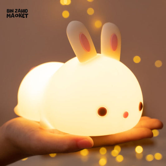 CUTE SILICONE LED NIGHT LIGHT USB RECHARGEABLE TOUCH CONTROL - LOVELY BUNNY