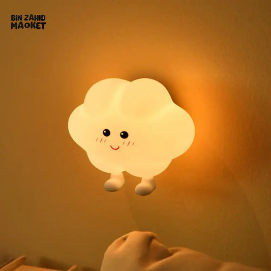 CUTE SILICONE LED NIGHT LIGHT USB RECHARGEABLE TOUCH CONTROL - STICKY CLOUD