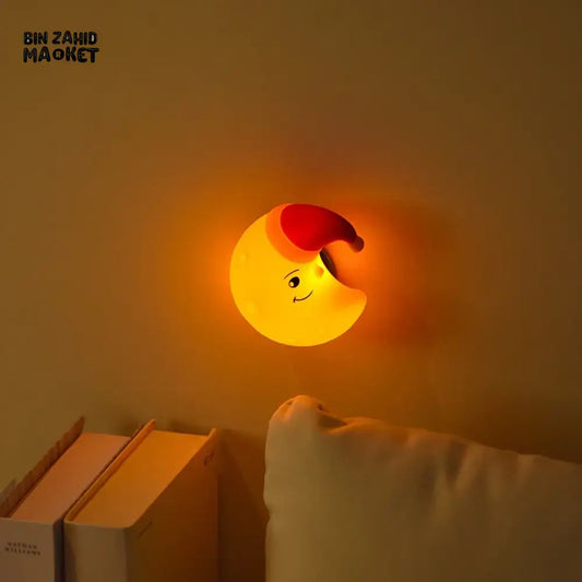 CUTE SILICONE LED NIGHT LIGHT USB RECHARGEABLE TOUCH CONTROL - STICKY MOON