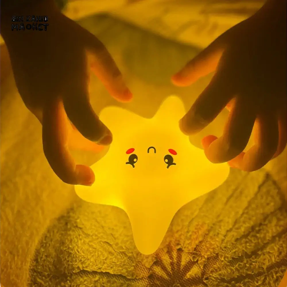 CUTE SILICONE LED NIGHT LIGHT USB RECHARGEABLE TOUCH CONTROL - STICKY STAR