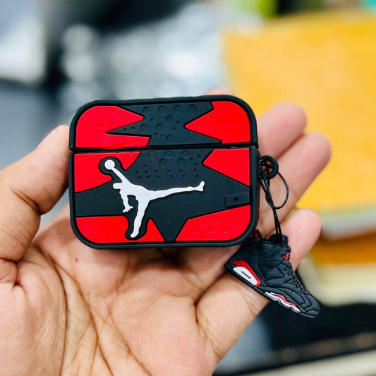 Red & Black Basketball AirPods Cover