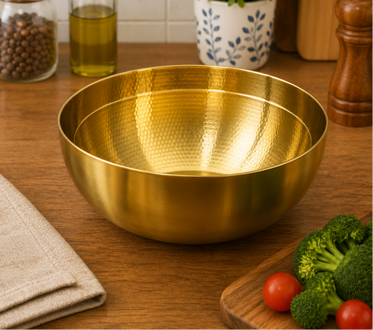GOLDLUXA GOLDEN GRAVY BOWL PREMIUM STAINLESS STEEL SERVING BOWL KITCHEN DINING SERVEWARE 20 CM