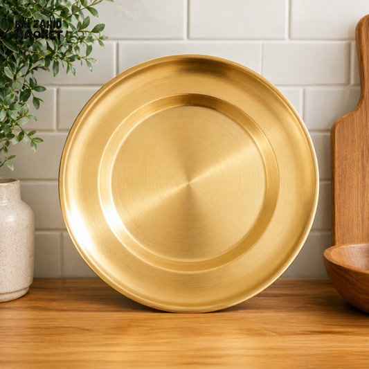 GOLDLUXA GOLDEN PLATE JULIANA STYLE PREMIUM STAINLESS STEEL SERVING DINNER PLATE 20 CM