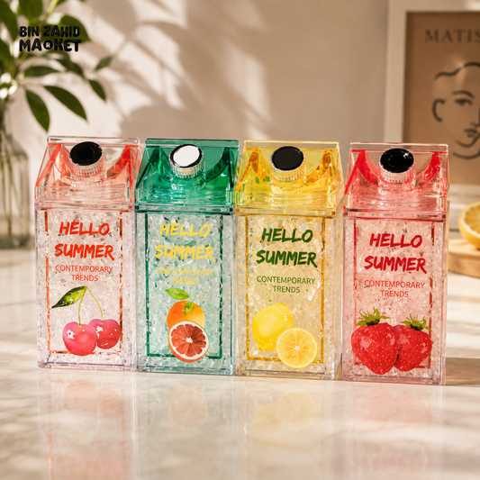HELLO SUMMER DOUBLE STRAW WATER BOTTLE