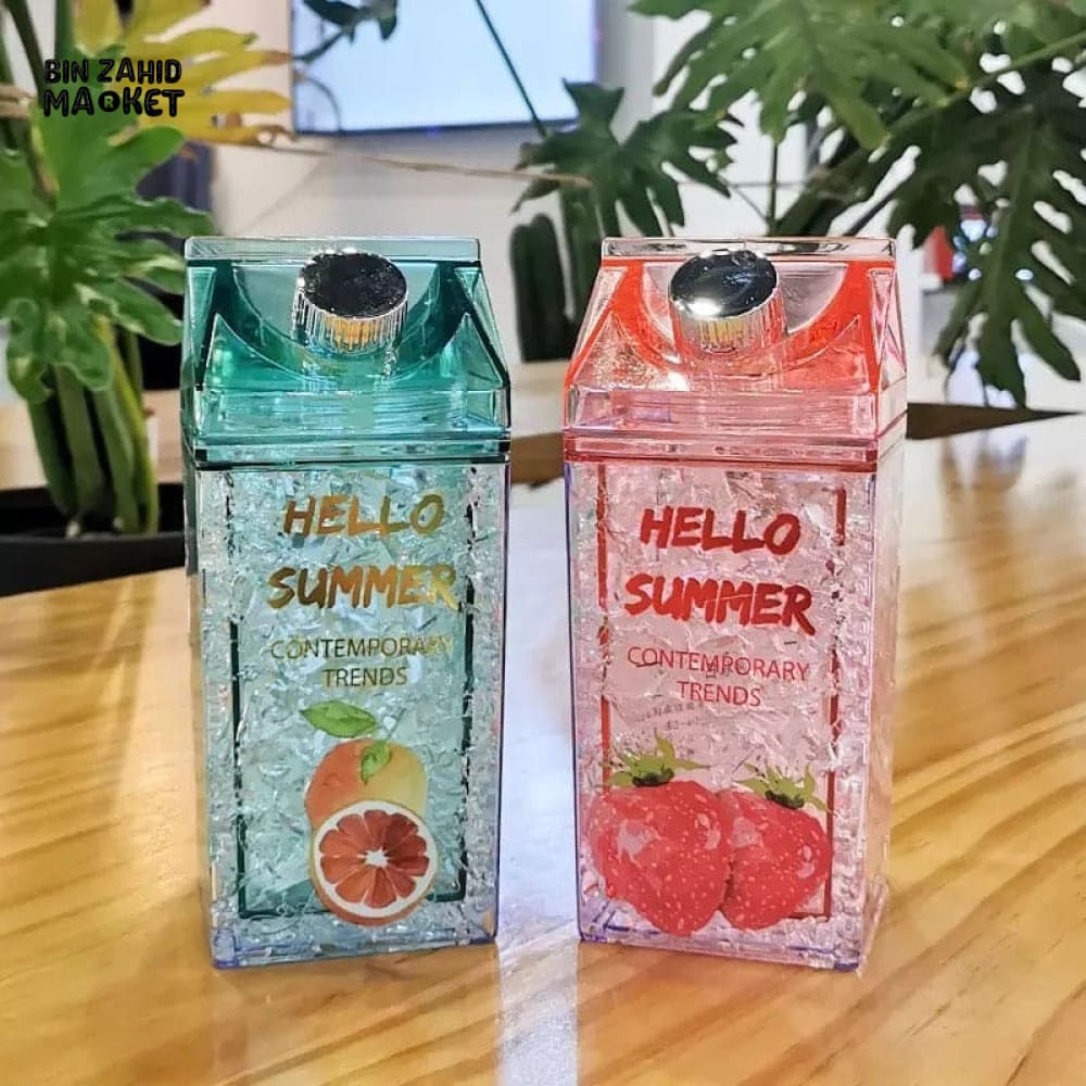 HELLO SUMMER DOUBLE STRAW WATER BOTTLE