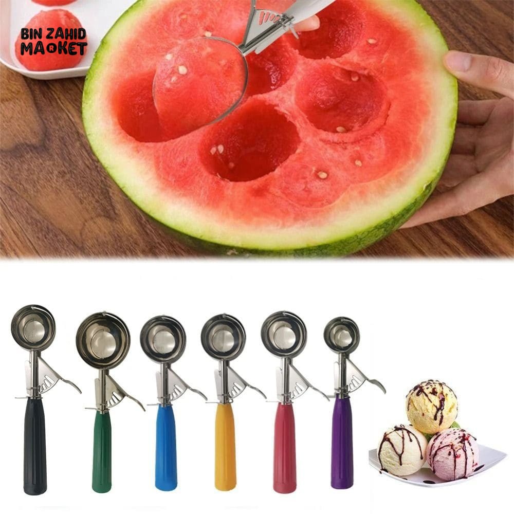HIGH-QUALITY STAINLESS STEEL ICE CREAM SCOOP WITH PRESSURE RELEASE HANDLE