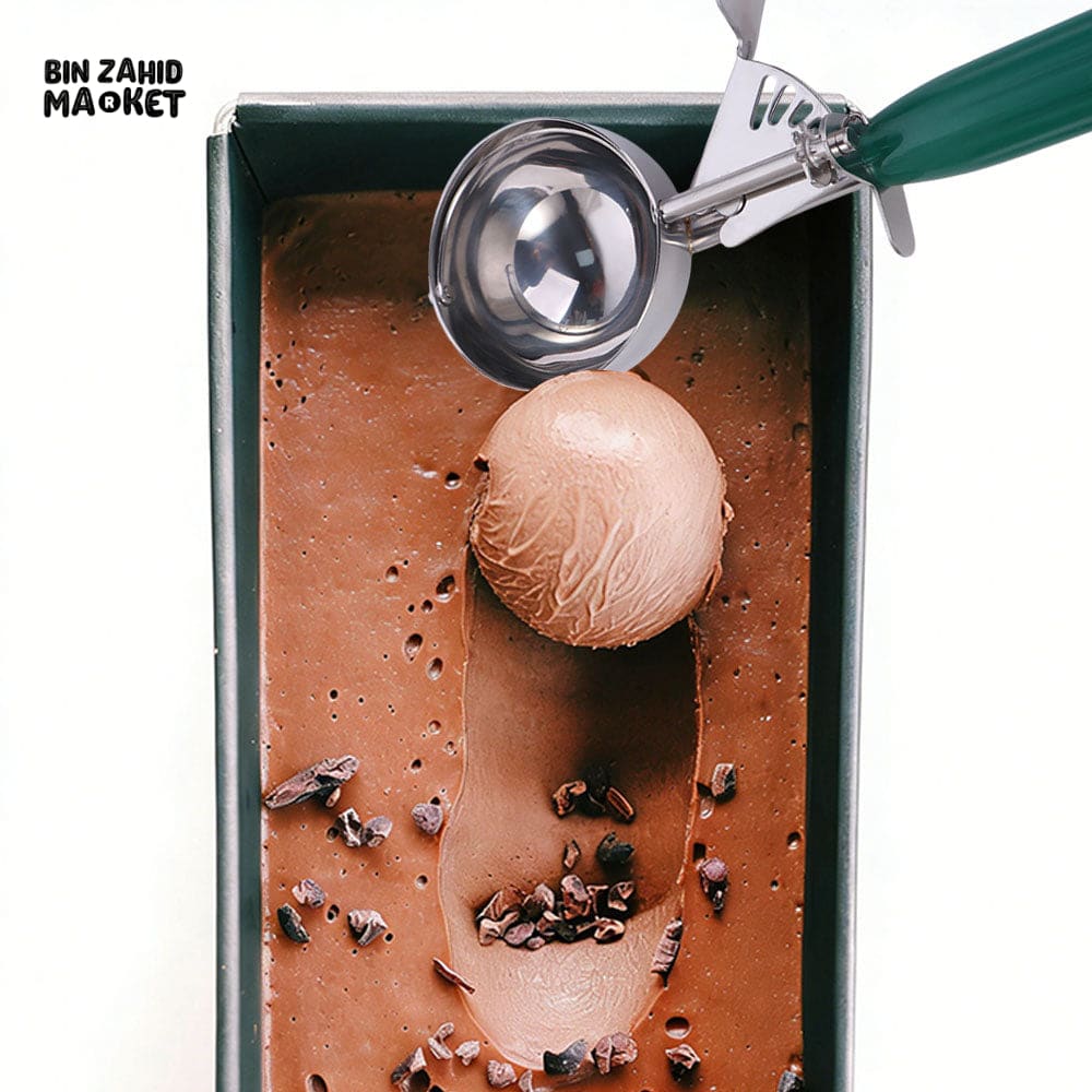 HIGH-QUALITY STAINLESS STEEL ICE CREAM SCOOP WITH PRESSURE RELEASE HANDLE