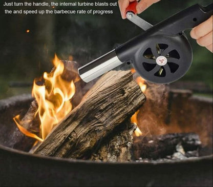 MANUAL BARBECUE BLOWER BBQ FAN FOR OUTDOOR CAMPING & PARTY
