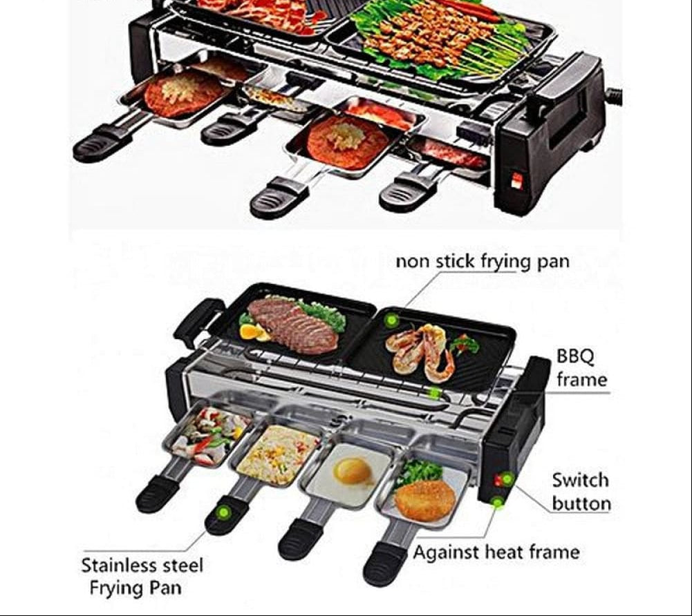 MULTI-FUNCTION ELECTRIC BBQ GRILL WITH HOT PLATES
