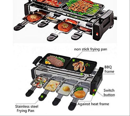 MULTI-FUNCTION ELECTRIC BBQ GRILL WITH HOT PLATES