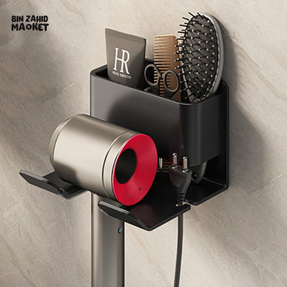 MULTIFUNCTIONAL WALL MOUNT HAIR DRYER & BATHROOM ORGANIZER