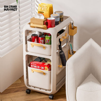 MULTIPURPOSE MOVABLE STORAGE ORGANIZER CART - 2 LAYER