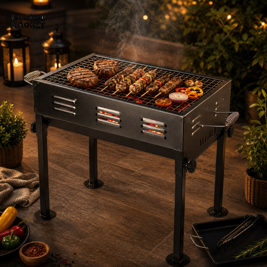 PORTABLE BARBEQUE GRILLER CHARCOAL BBQ TANDOOR GRILL WITH STAND FOR PICNIC CAMPING OUTDOOR INDOOR