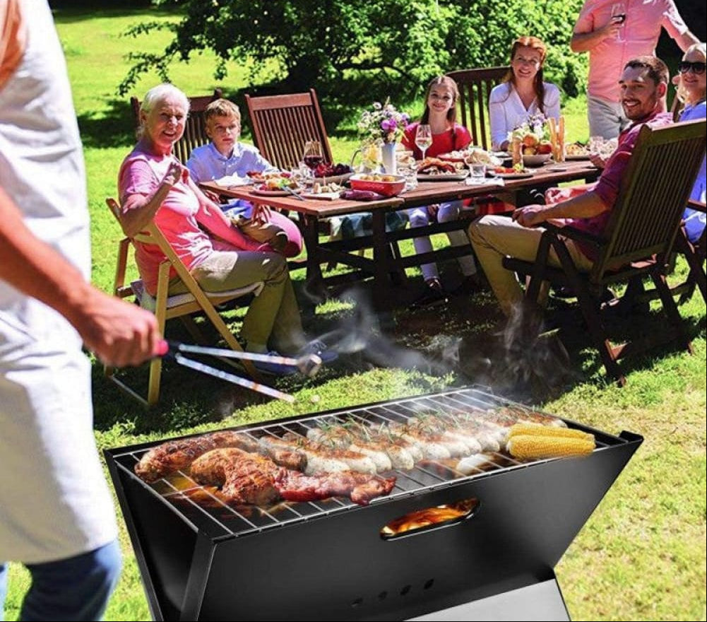 PORTABLE FOLDING BBQ CHARCOAL GRILL