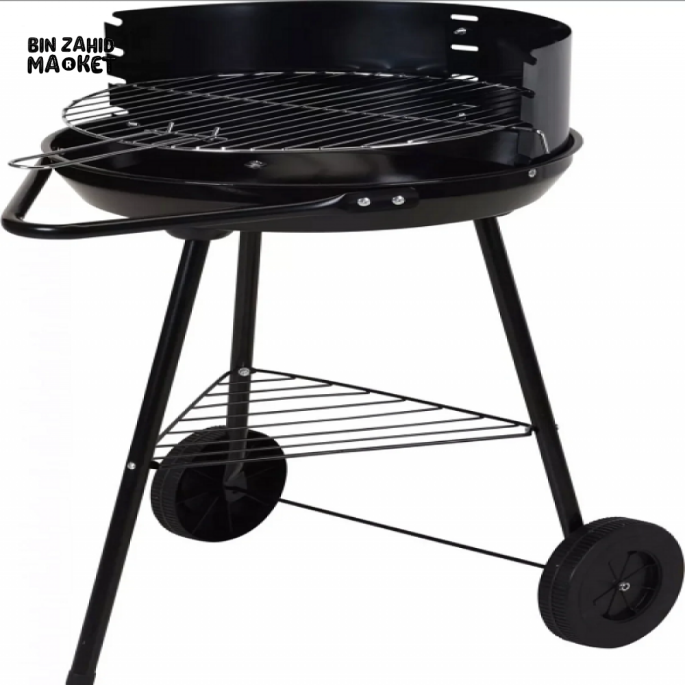 PORTABLE ROUND CHARCOAL BBQ GRILL WITH WHEELS
