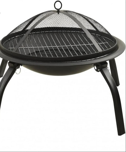 PREMIUM 2-IN-1 FIRE PIT & BBQ GRILL WITH POKER - 56x56x49 CM