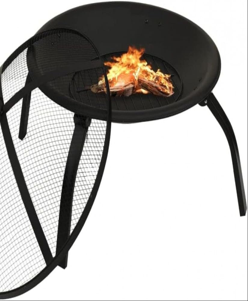 PREMIUM 2-IN-1 FIRE PIT & BBQ GRILL WITH POKER - 56x56x49 CM
