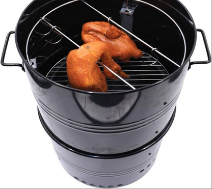 PREMIUM 5-IN-1 VERTICAL CHARCOAL SMOKER BBQ GRILL 18 INCH