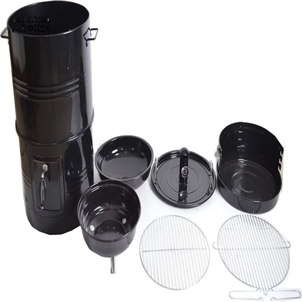 PREMIUM 5-IN-1 VERTICAL CHARCOAL SMOKER BBQ GRILL 18 INCH