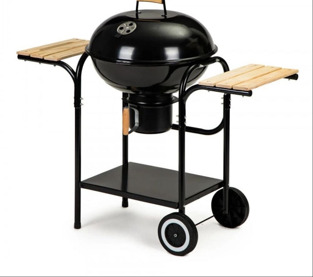 PREMIUM CHARCOAL KETTLE BBQ GRILL WITH SIDE TABLES