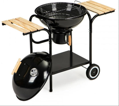 PREMIUM CHARCOAL KETTLE BBQ GRILL WITH SIDE TABLES