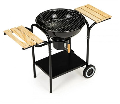 PREMIUM CHARCOAL KETTLE BBQ GRILL WITH SIDE TABLES