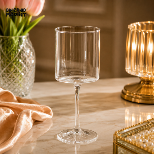 PREMIUM LONG STEM CRYSTAL GLASS GOBLET SET – 6 PIECES LUXURY AESTHETIC SERVING GLASS